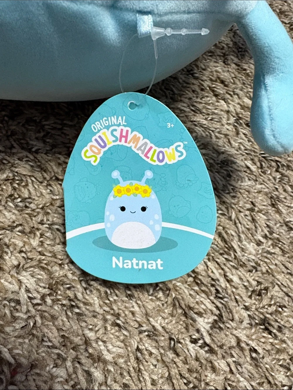 Squishmallows Light Blue Sea Creature Plush with Yellow Flower Crown